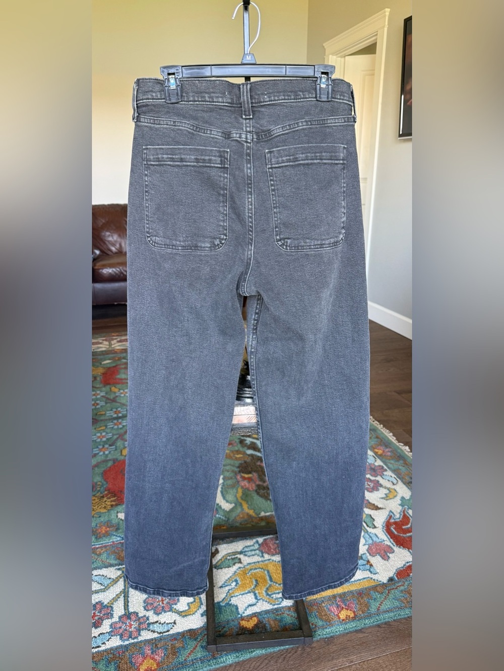 Hollister Men’s Washed Black Baggy Straight Leg Faded Jeans Size 30x32 - Picture 2 of 8